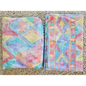 Wamsutta Supercale Sundance Twin Fitted Flat Sheets Vintage Southwest Geometric